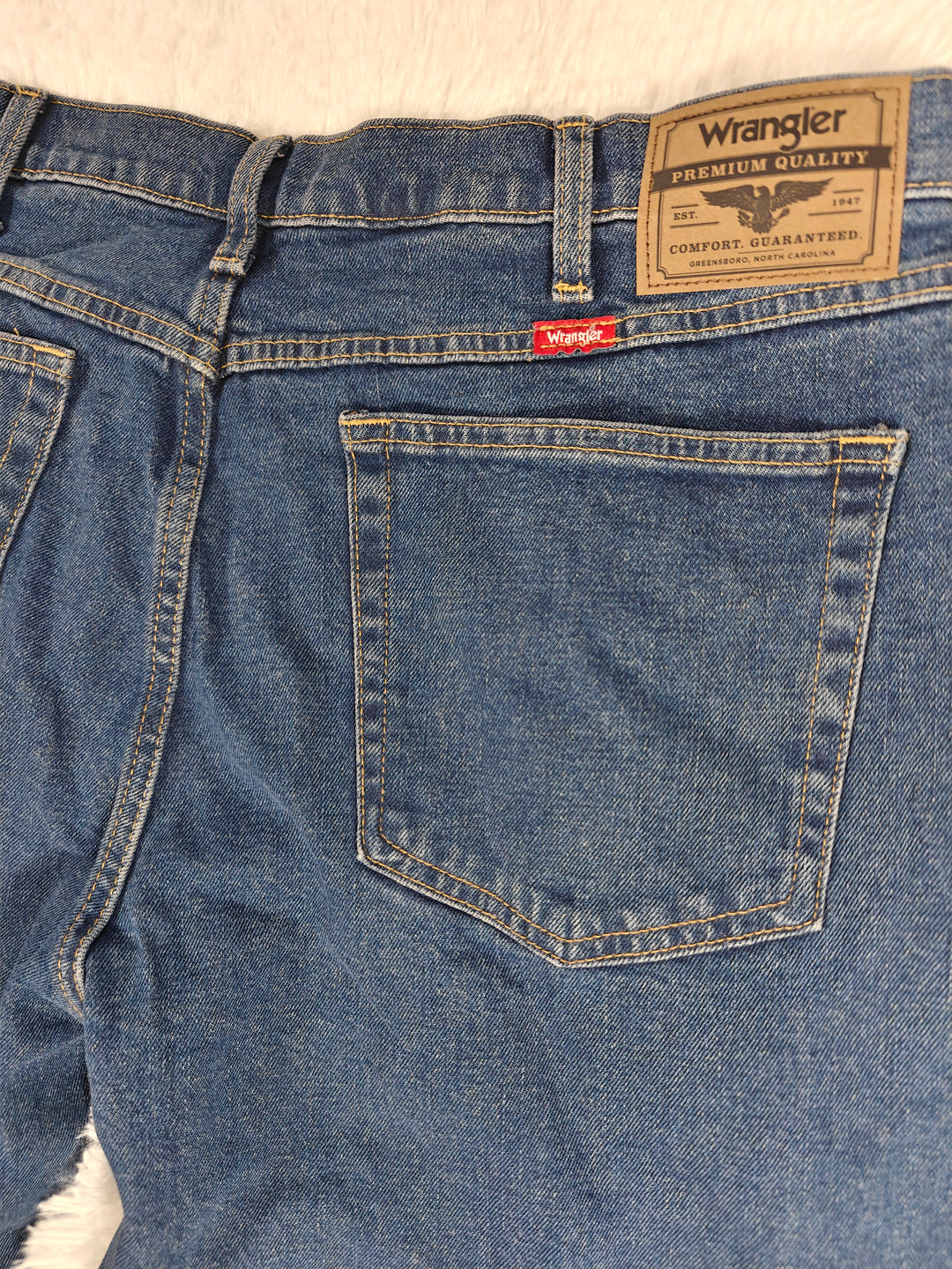 Mens Wrangler Straight Leg Blue Jeans 36x32
