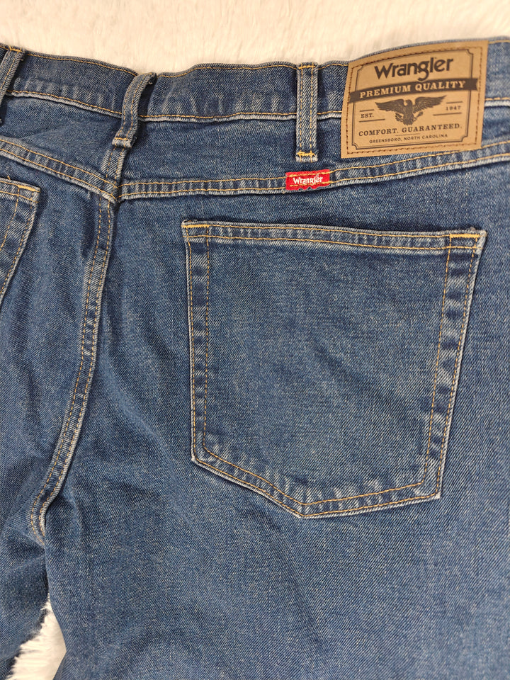 Mens Wrangler Straight Leg Blue Jeans 36x32