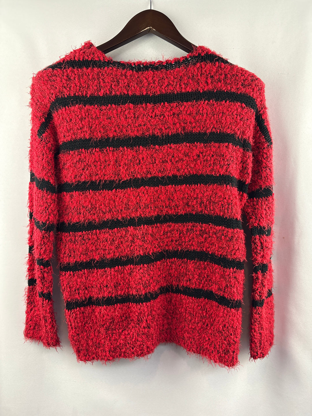 Women’s Relativity Small Bright Red &amp; Black Stripe Sweater