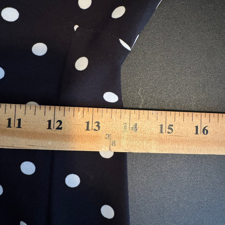 Lauren Ralph Lauren Black Polka Dot Swing Dress, Short Sleeve, Knee-Length, Size 6P