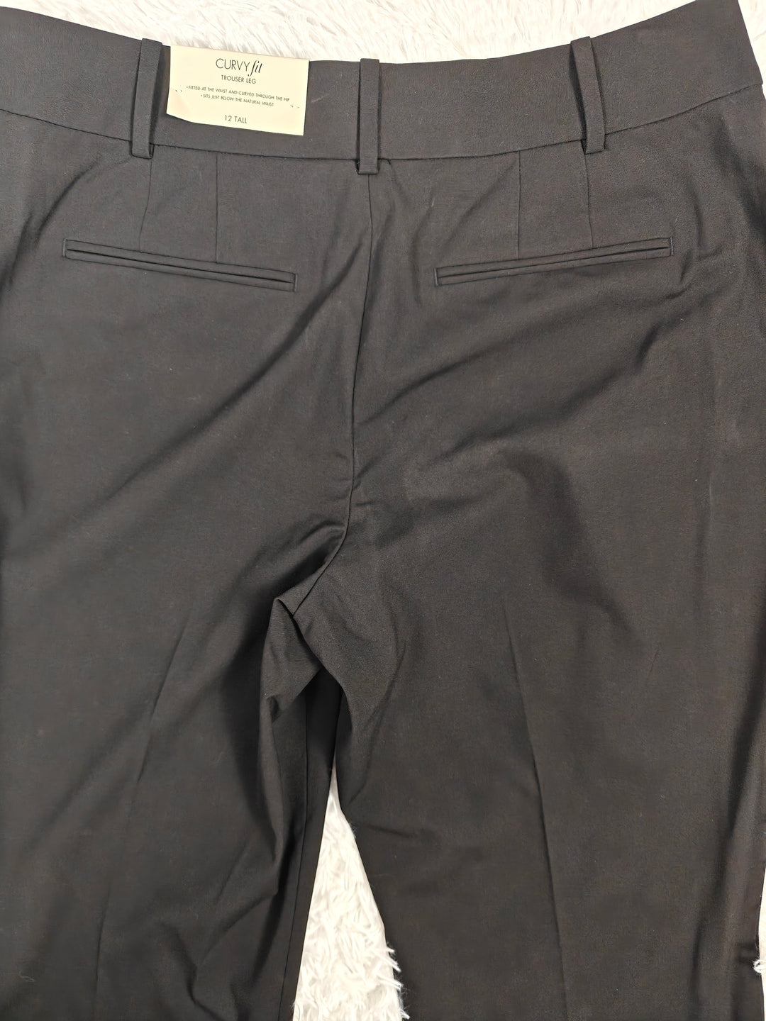 Womens Ann Taylor Curvy Fit Dress Pants Black Size 12 Tall New With Tags