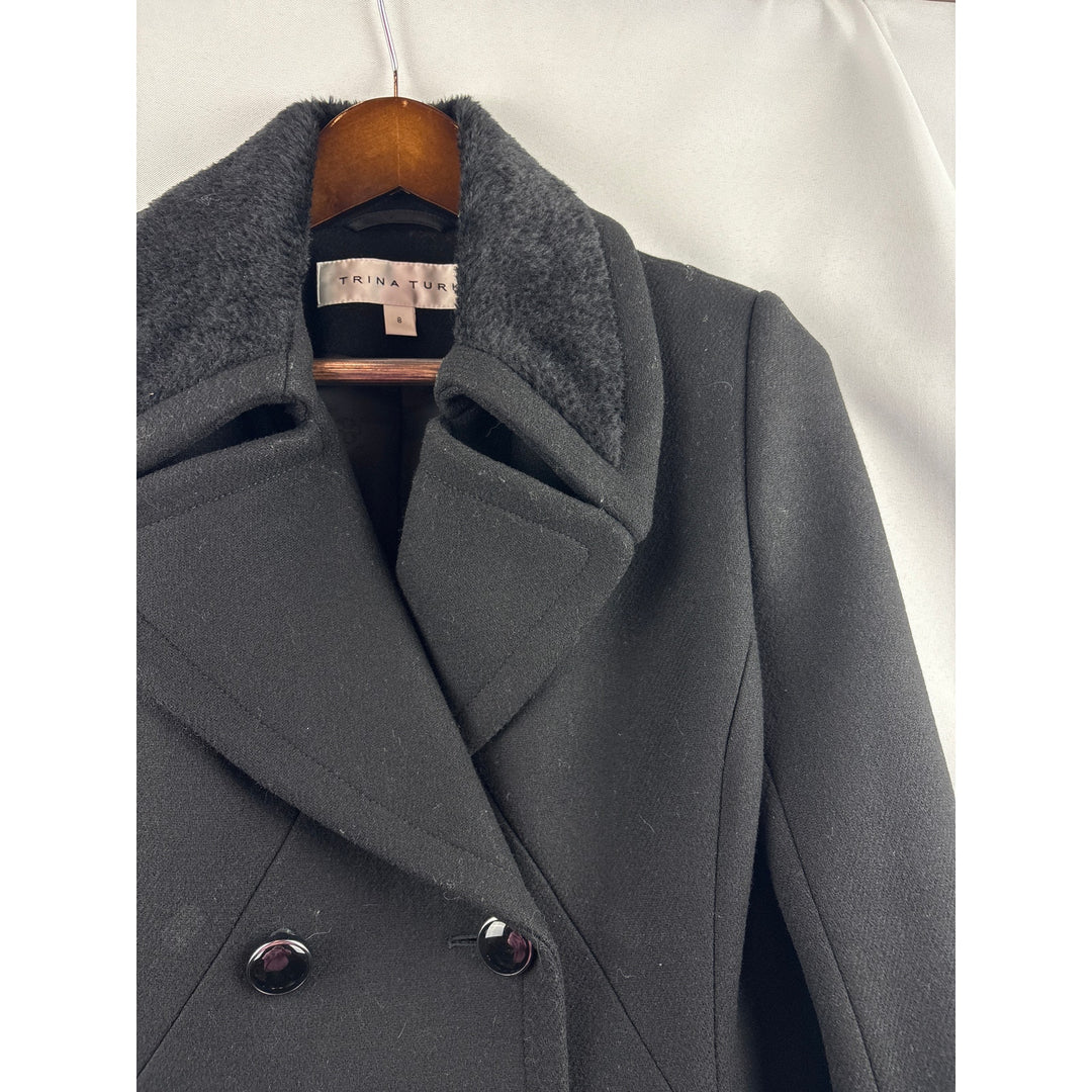 Women’s Trina Turk Size 8 Black Peacoat