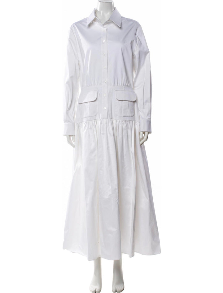 White Sergio Hudson Long Button Front Shirtdress A-Line Size XS