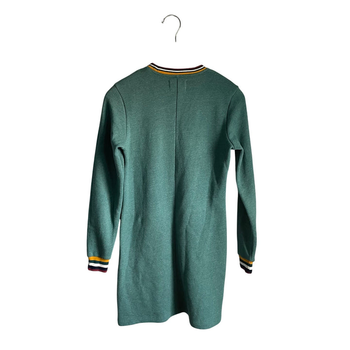 Sol Angeles Teal Sweater Dress Cozy Terry Crewneck Preppy Classic Size Small