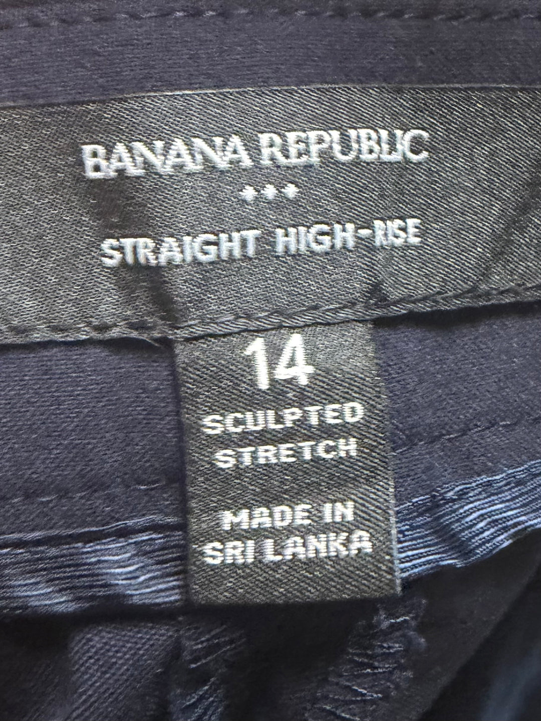 Banana Republic Straight High Rise Black Pants Size 14 Sculpted Stretch Workwear