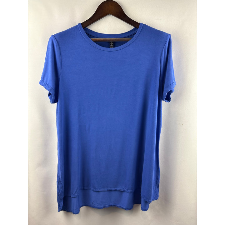 Women’s Ellen Tracy Large Cornflower Blue Short Sleeve Shirt