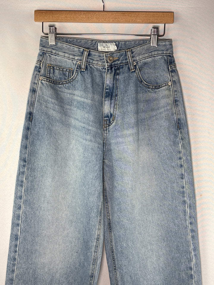 Womens Moia Light Wash Blue High Waisted Wide Leg Jeans Size Small