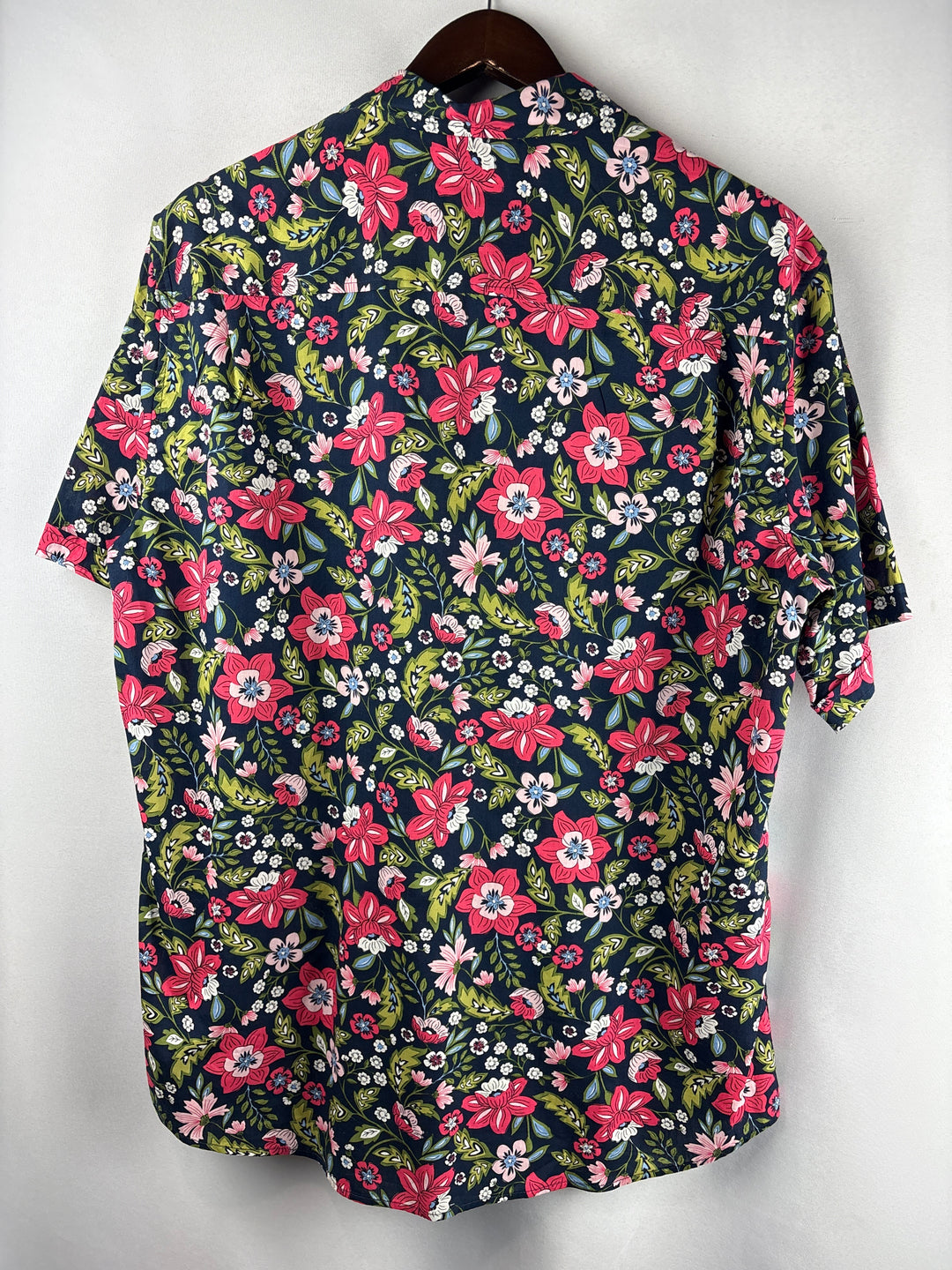 Men’s Weatherproof XL Navy Floral Short Sleeve Button Up