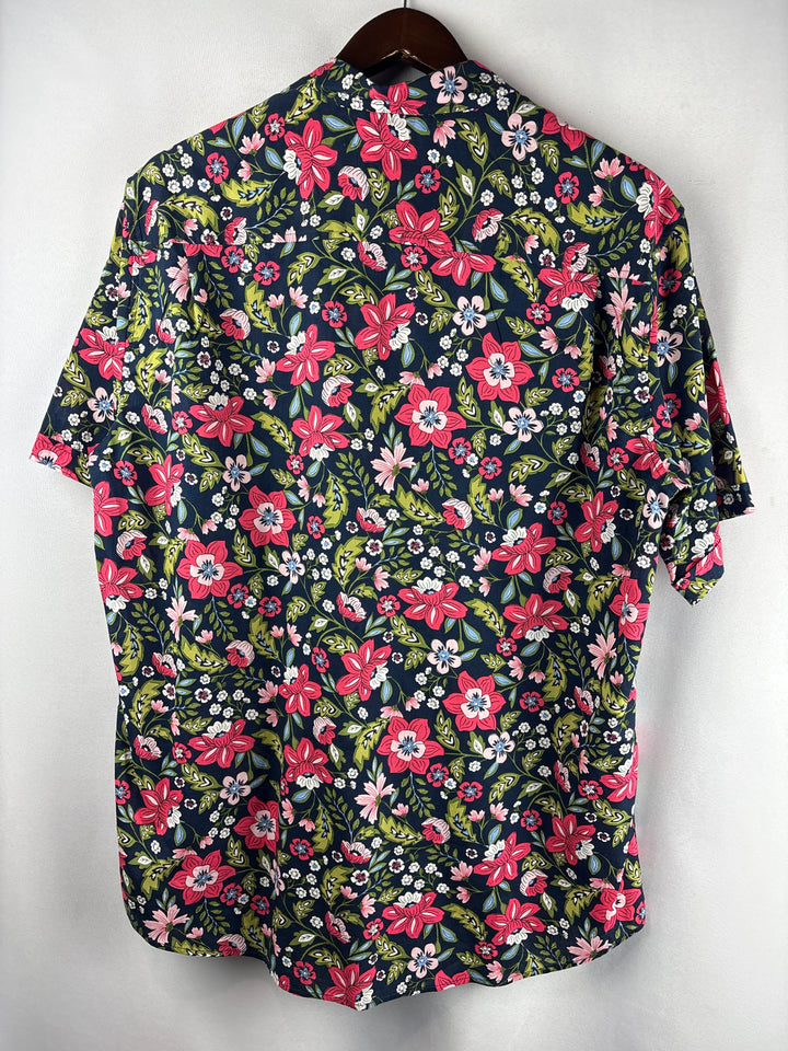 Men’s Weatherproof XL Navy Floral Short Sleeve Button Up