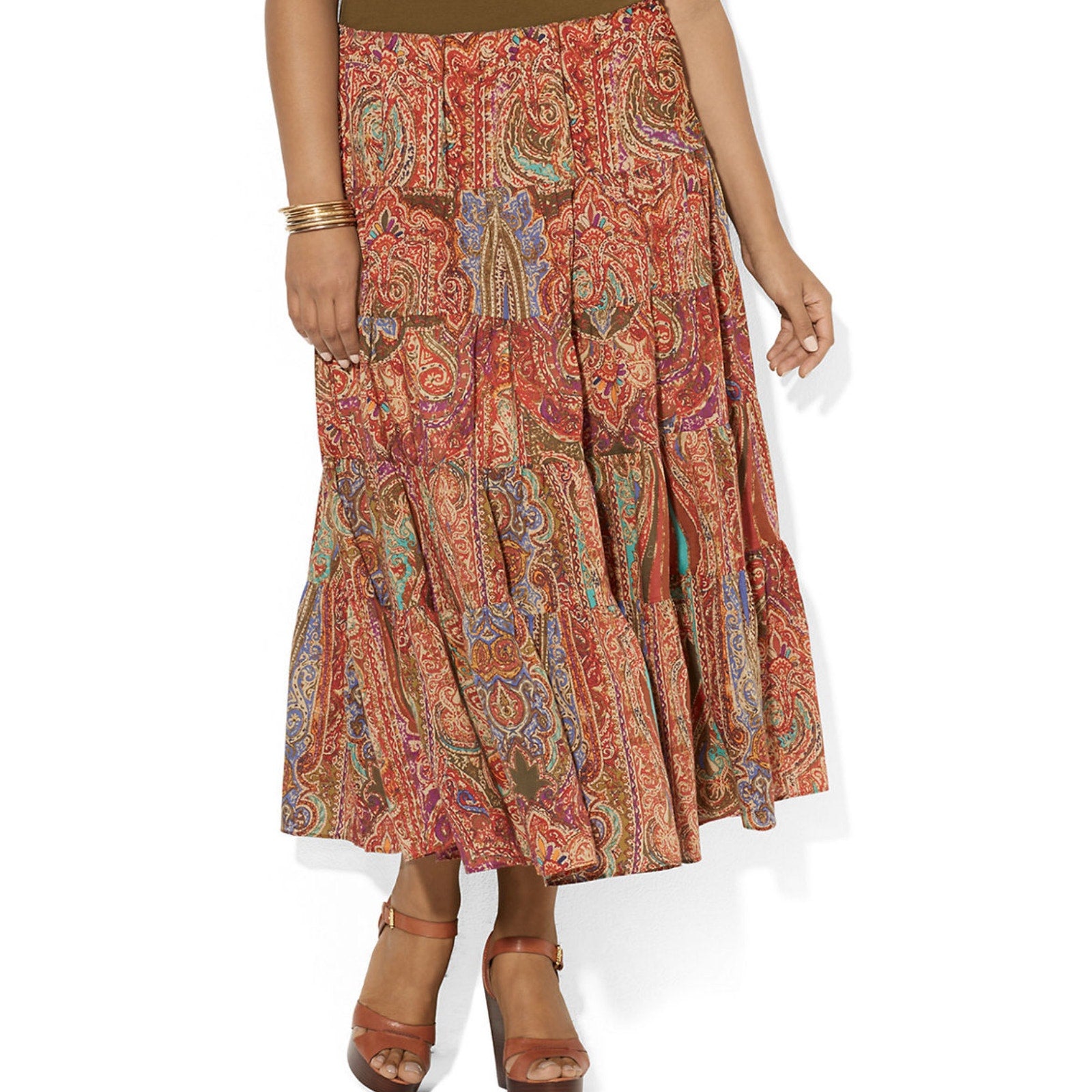 Women’s Ralph Lauren Boho Hippie Designed Maxi Skirt 2X