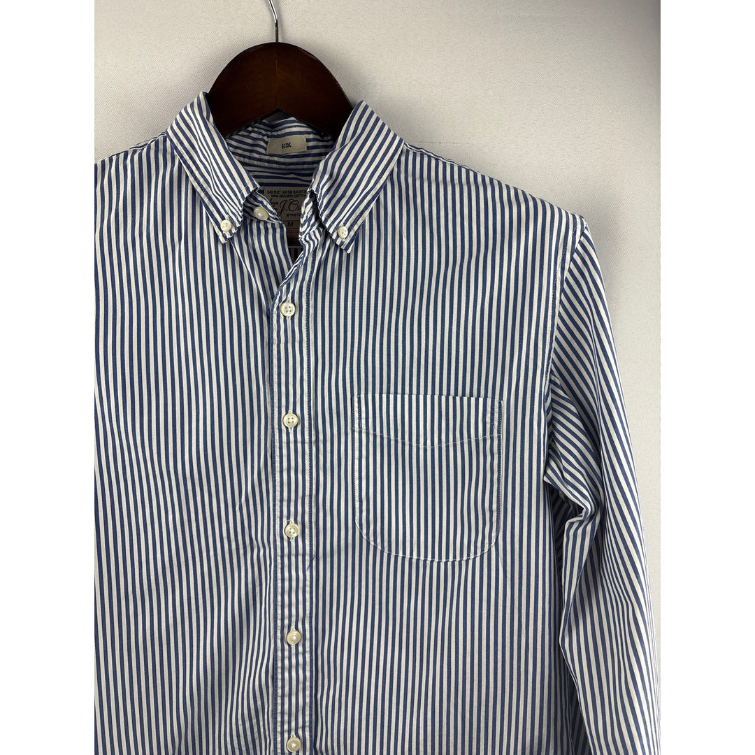 Men’s J.Crew Medium Blue & White Striped Button Up