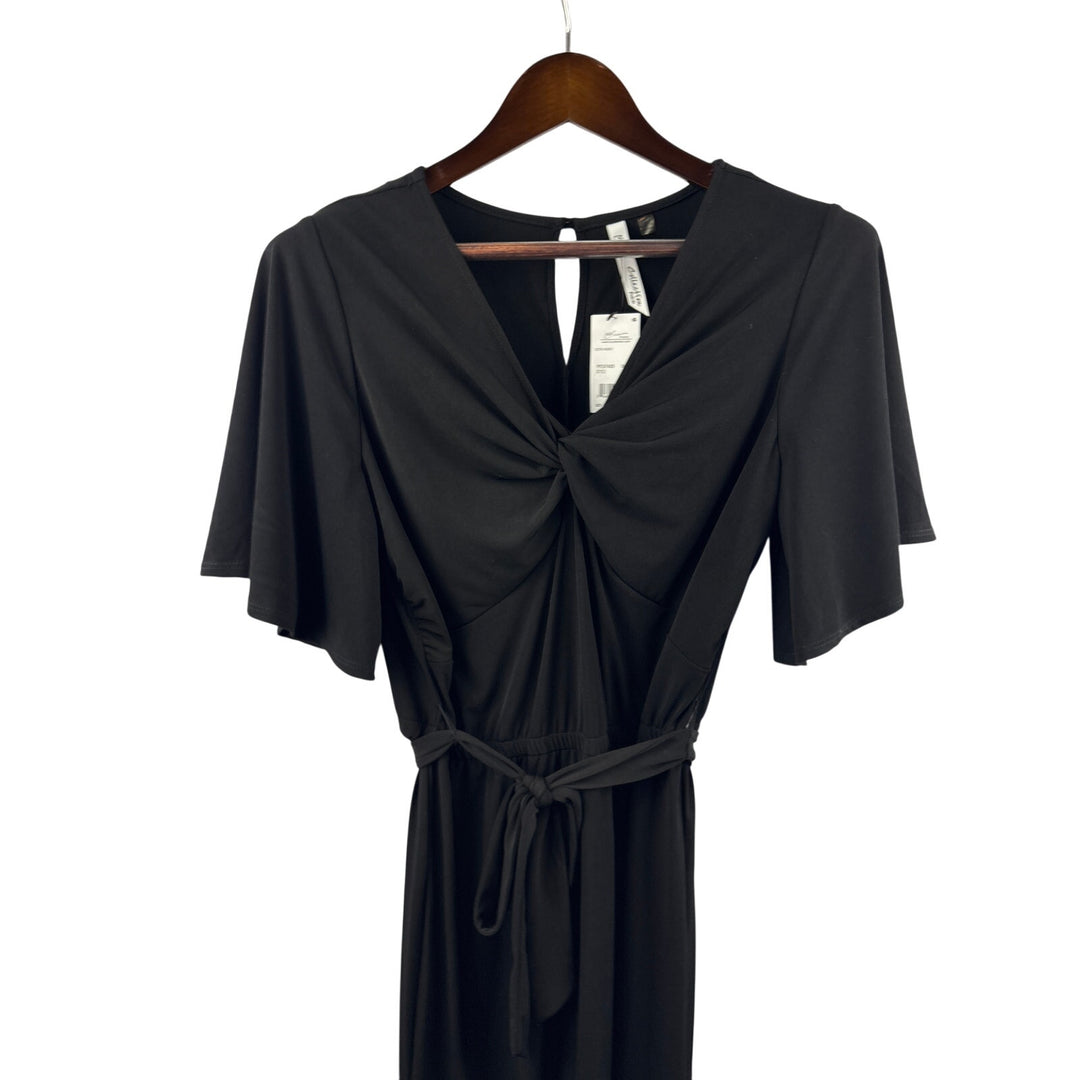 Women’s NY Collection Petite Large Black Short Sleeve Pantsuit