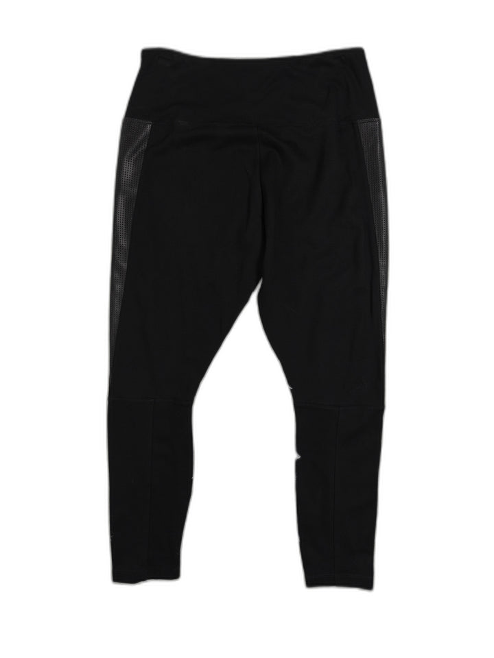 Lyssé Vegan Perforated High Waist Racer Leggings Black XL Faux Leather New