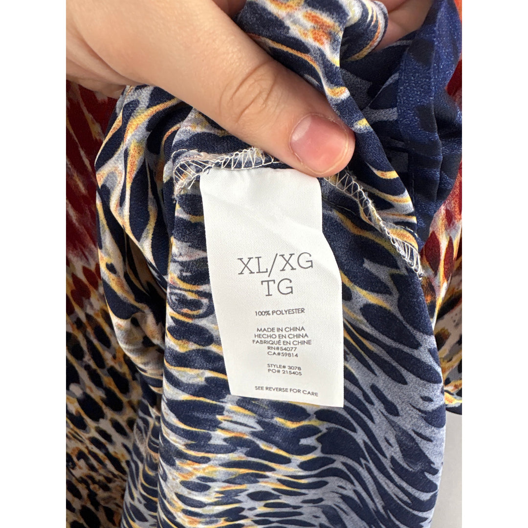 Women’s Cabi XL Multicolored Patterned Sleeveless Button Up Blouse