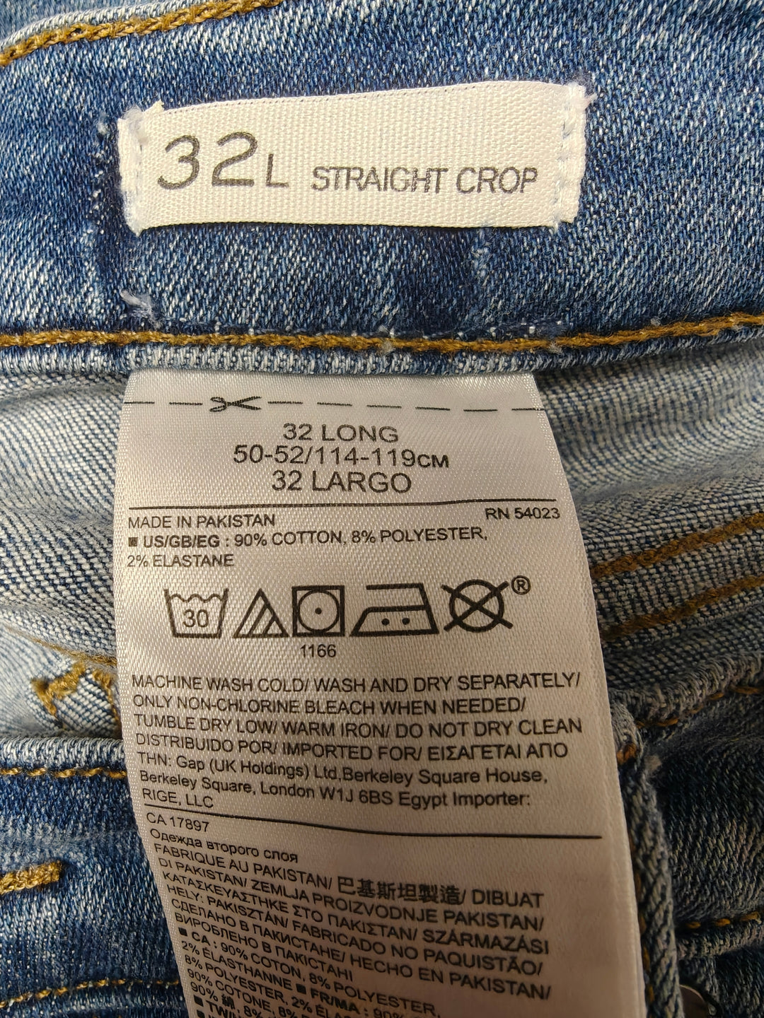 Womens Banana Republic Straight Crop Jeans Medium Wash Size 32 Long