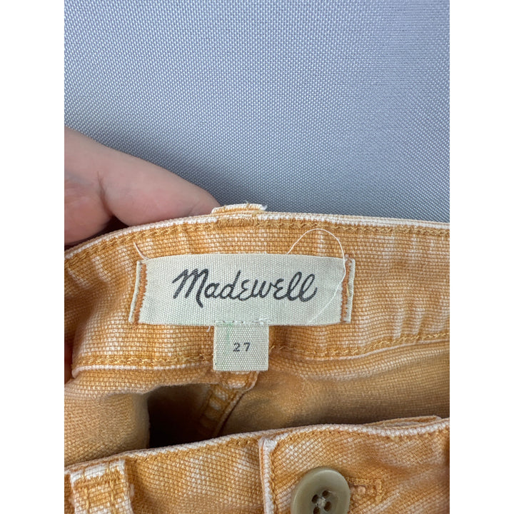 Women’s Madewell Size 27 Orange High Waisted Mini Jean Shorts