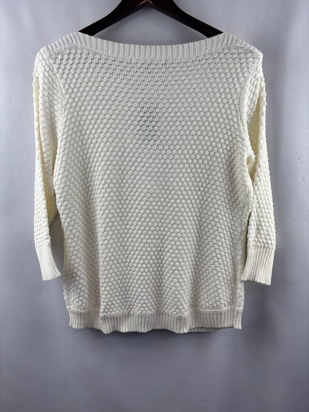 Women’s Fever Medium Cream Knit Scoopneck Sweater