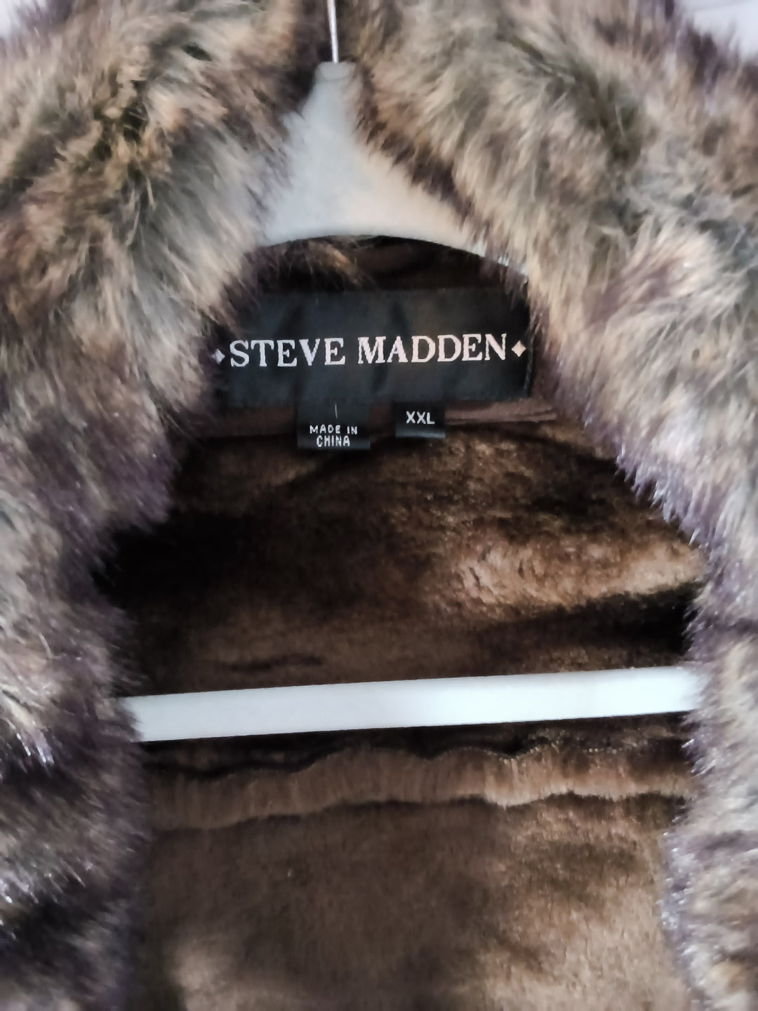 Vintage Y2K Steve Madden Brown Faux Suede Fur Collar Jacket 2XL