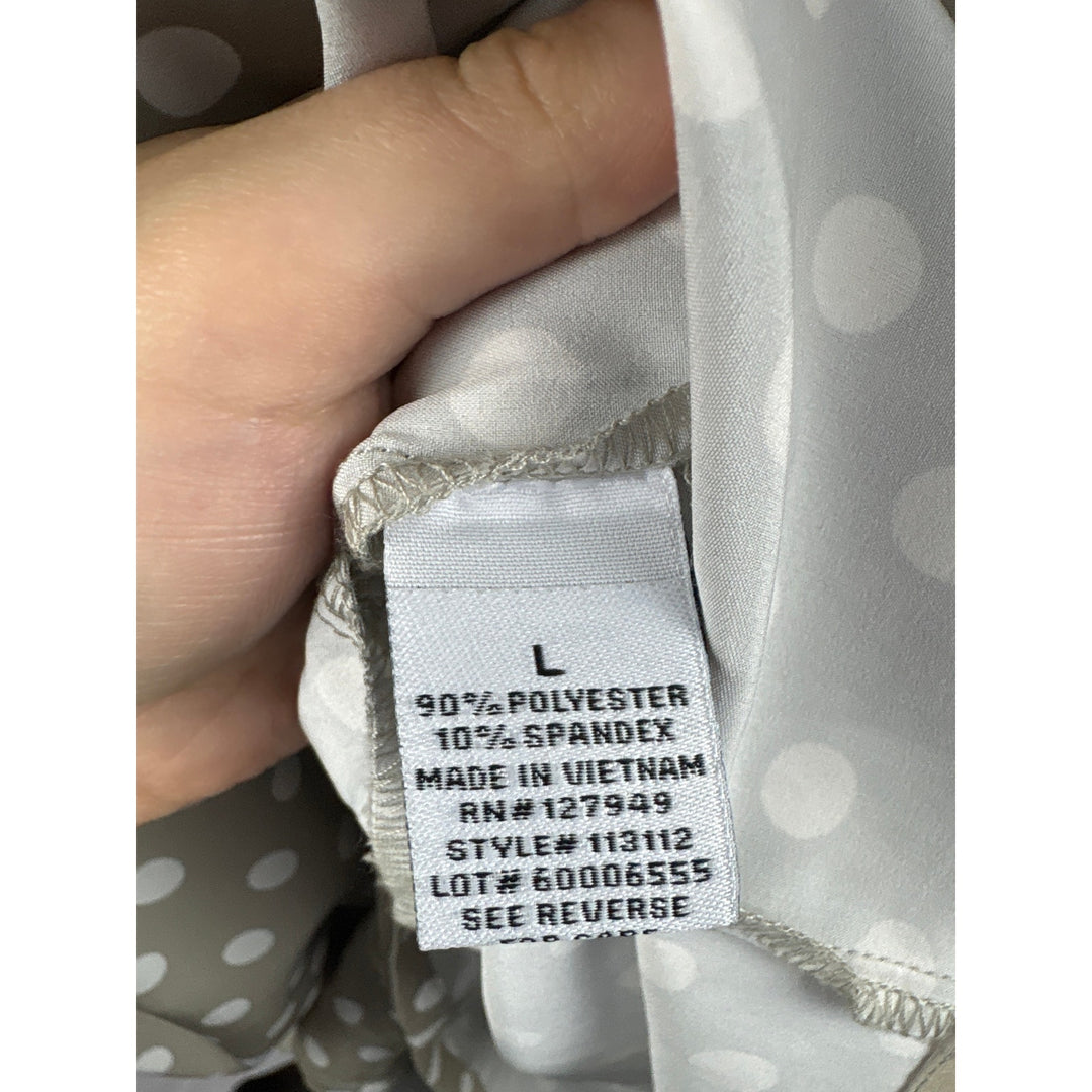 Women’s Emma & Michele Large Greige w/ White Polka Dots Romper