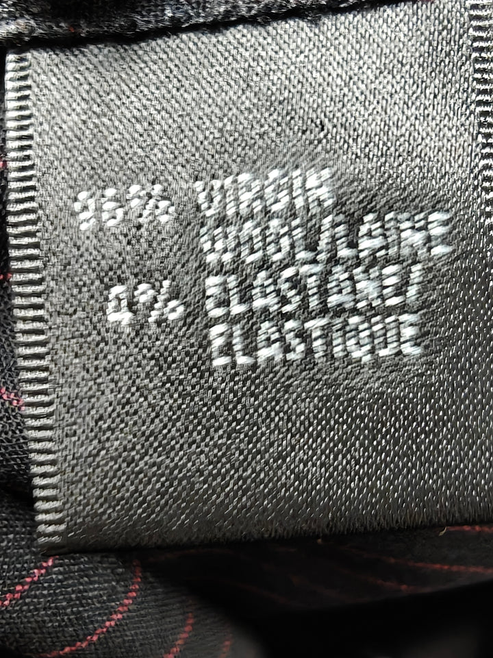 Women Lafayette 148 New York Black Burgundy Pinstripe Dress Pants Size 12