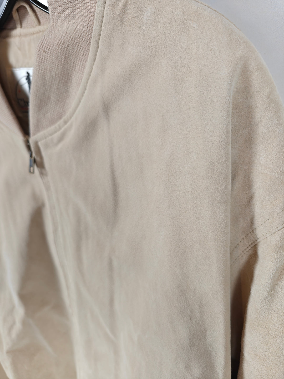 Mens Chukkers By Midwest Suede Leather Bomber Jacket Beige Size XL