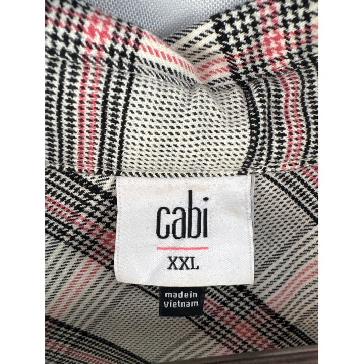 Women’s Cabi XXL Cream, Red, & Black Plaid Button Up Shirt