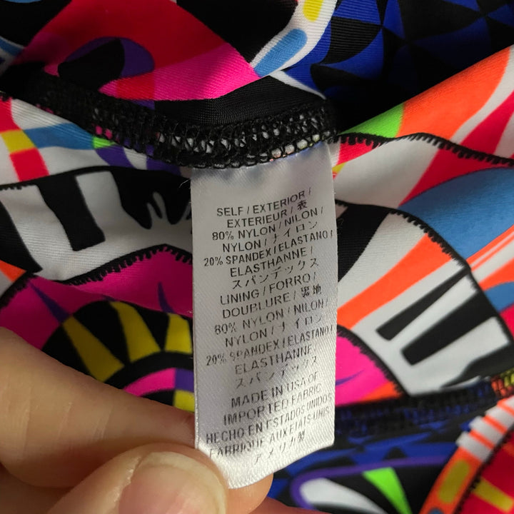 Mara Hoffman Navy Blue Boho Neon Printed Yoga Pilates Eye Workout Leggings Sz S