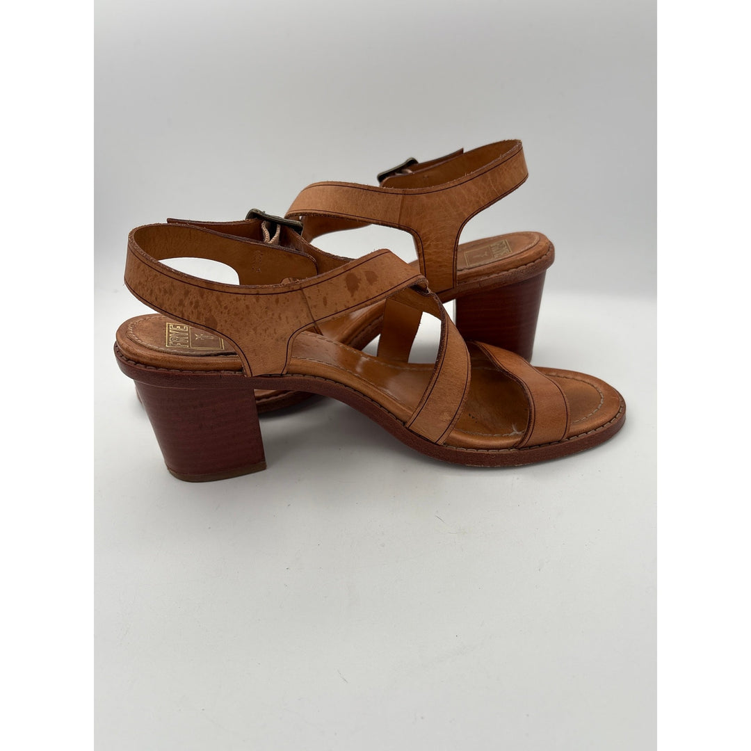 Women’s Frye Size 8 Medium Brown Leather Strappy Heels