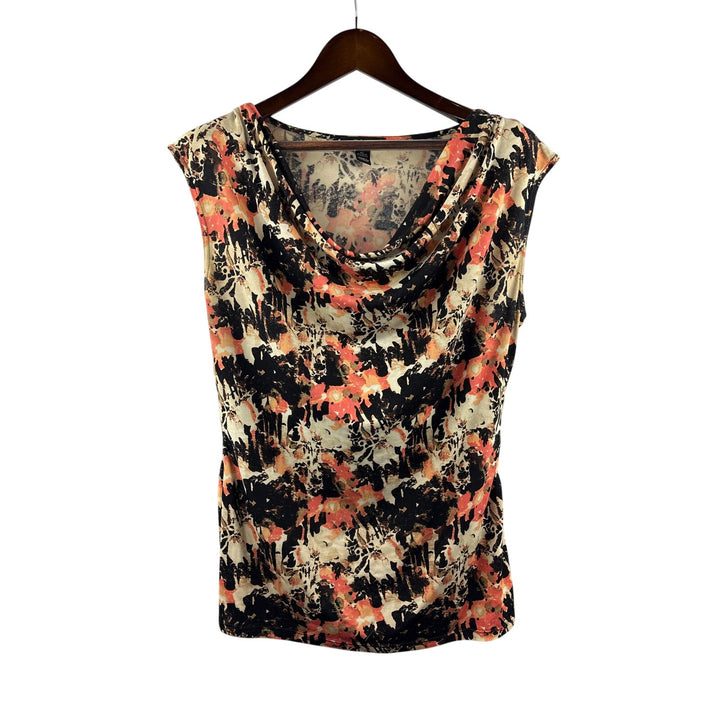 Women’s Style&amp;Co Medium Multicolored Patterned Cowelneck Blouse