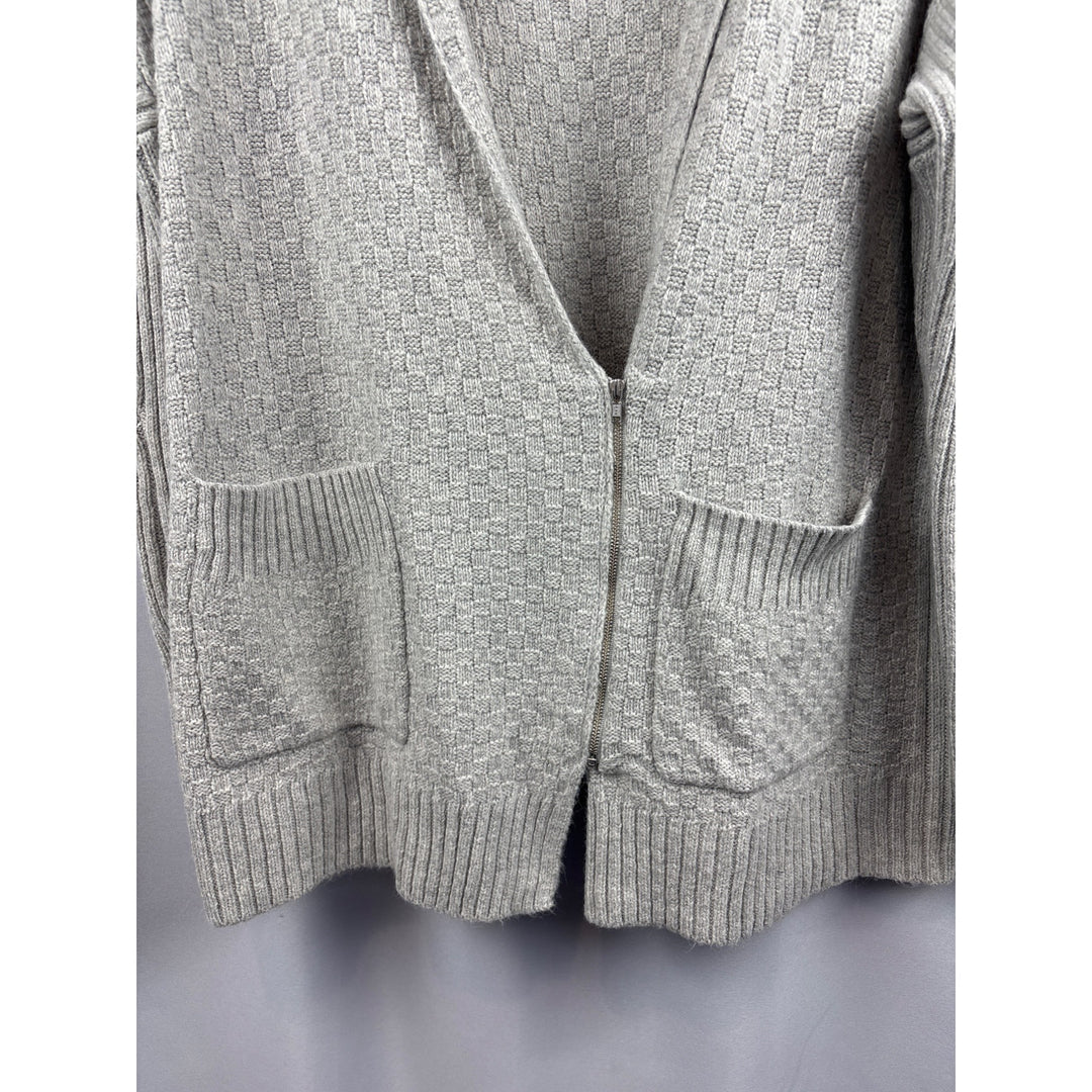 Women’s Cabi Large Grey Half-Zip Cardigan with Pockets
