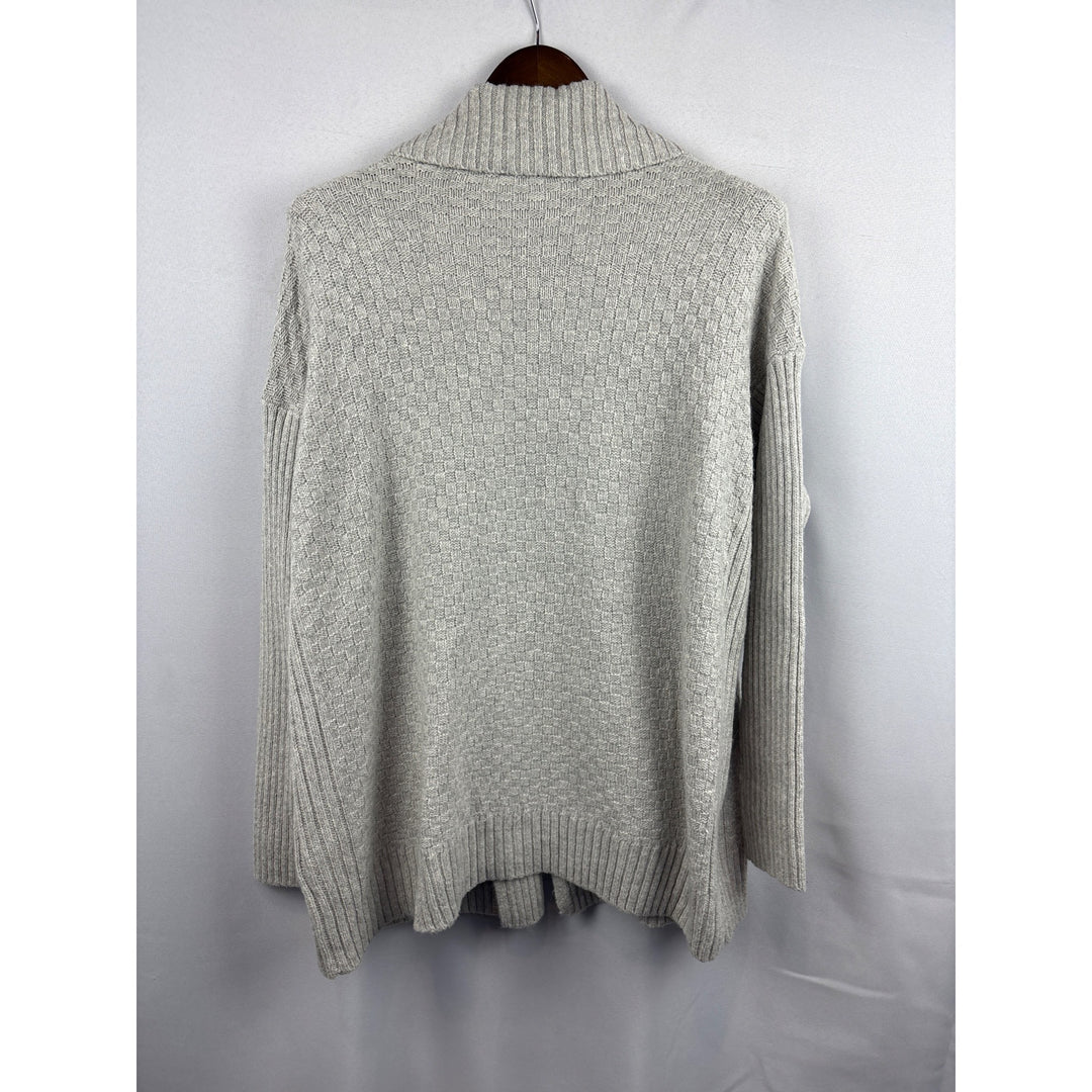 Women’s Cabi Large Grey Half-Zip Cardigan with Pockets