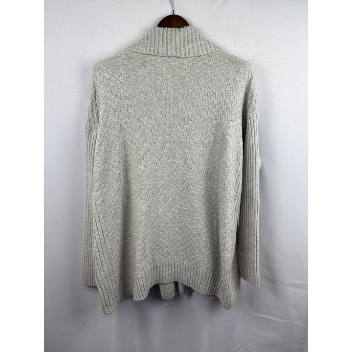 Women’s Cabi Large Grey Half-Zip Cardigan with Pockets