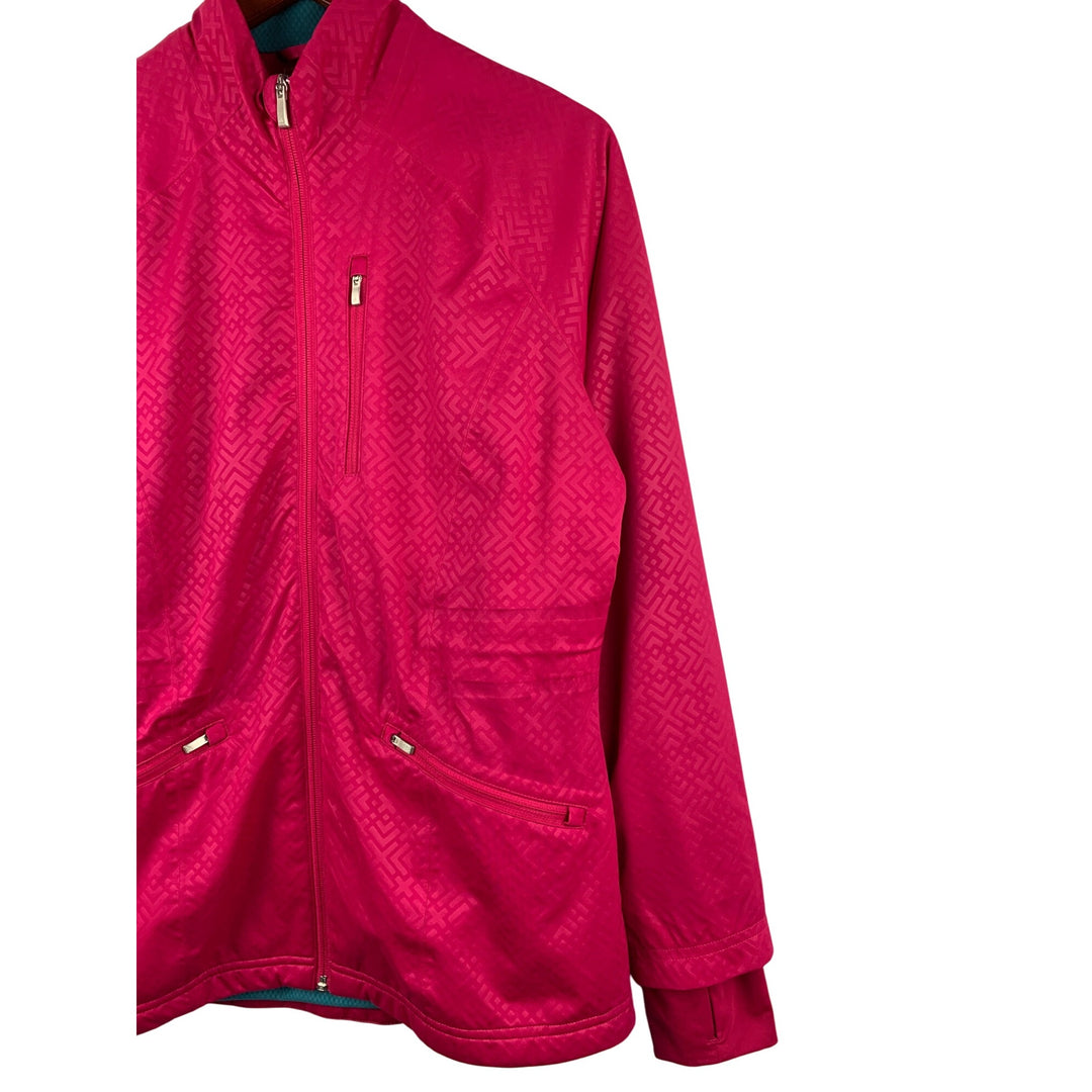 Adidas Golf ClimaProof Pink Windbreaker Jacket M Polyester Womens Lightweight