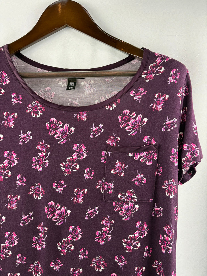 Women’s Midnight Small Purple Floral T-Shirt