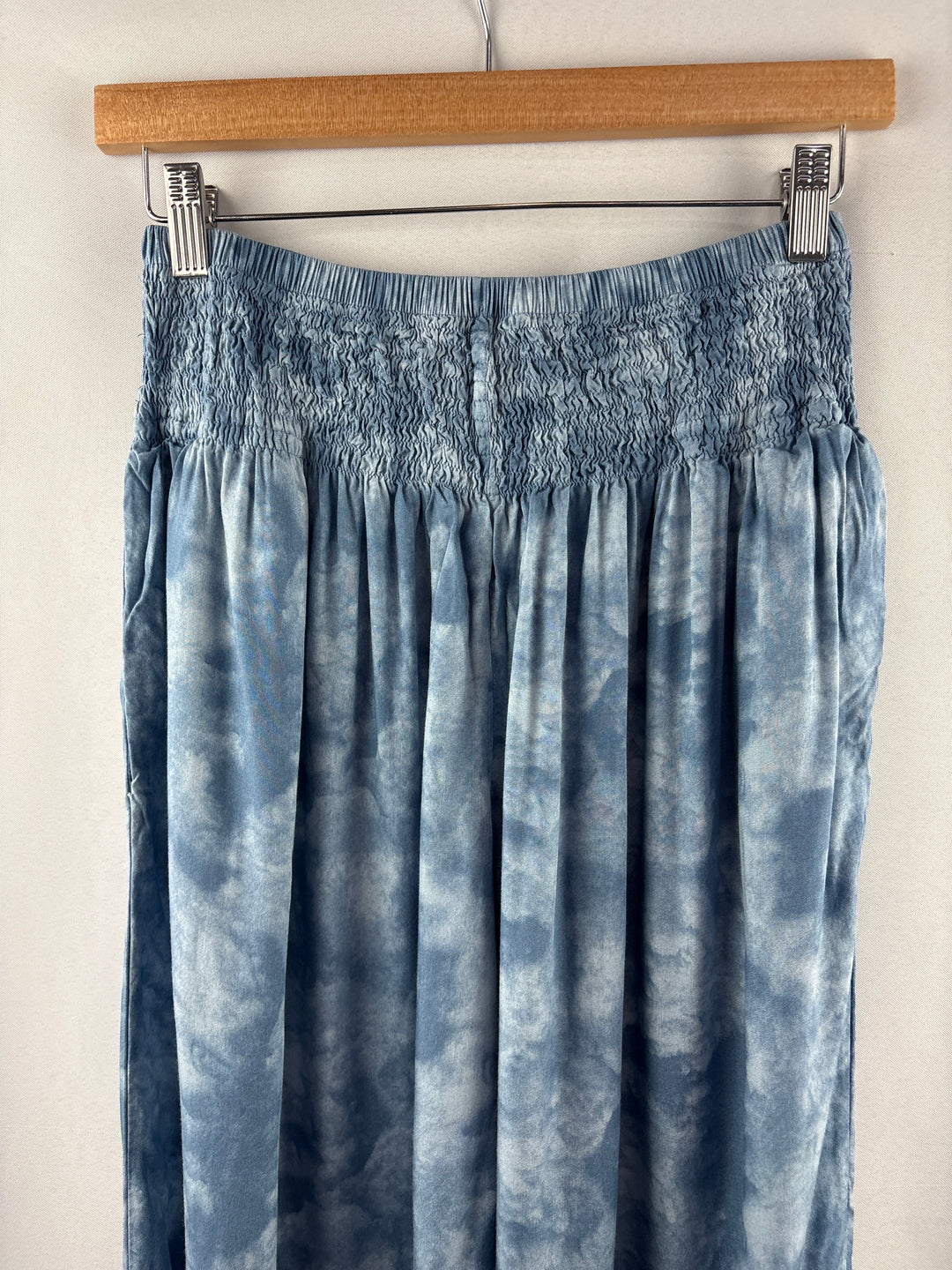 Women’s Lotus &amp; Luna Small Grayish Blue Tie-Dye Harem Pants