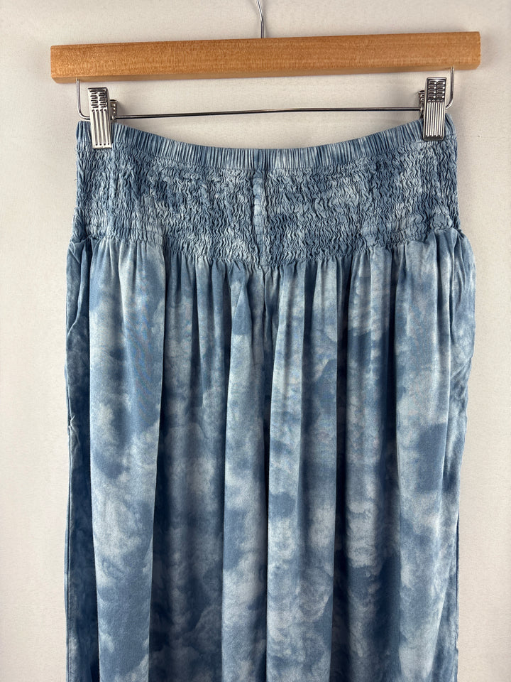 Women’s Lotus &amp; Luna Small Grayish Blue Tie-Dye Harem Pants