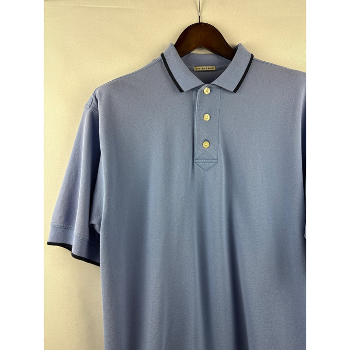 Men’s Vintage Cutter & Buck Large Light Blue Polo Shirt w/ Navy Accents