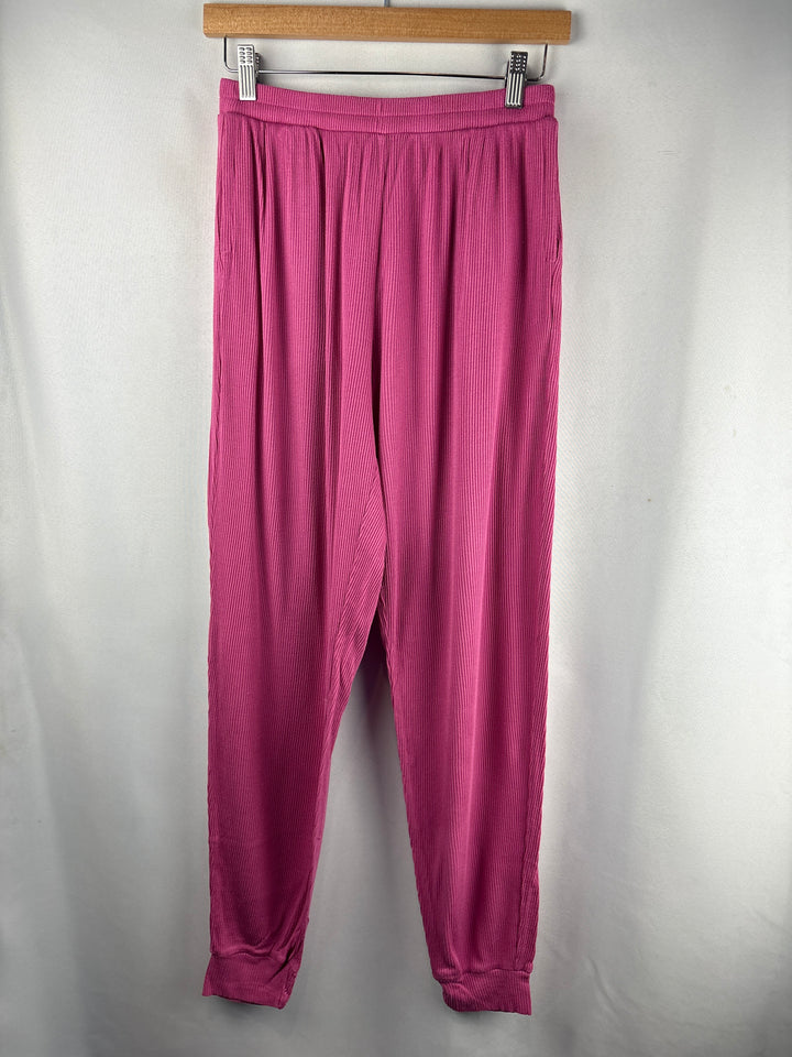 Women’s Alo Yoga Small Mauvish Pink Ribbed Pants