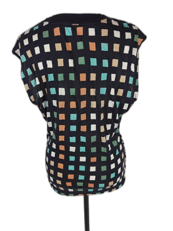 Womens Hugo Boss Geometric Print Top Navy Multicolor