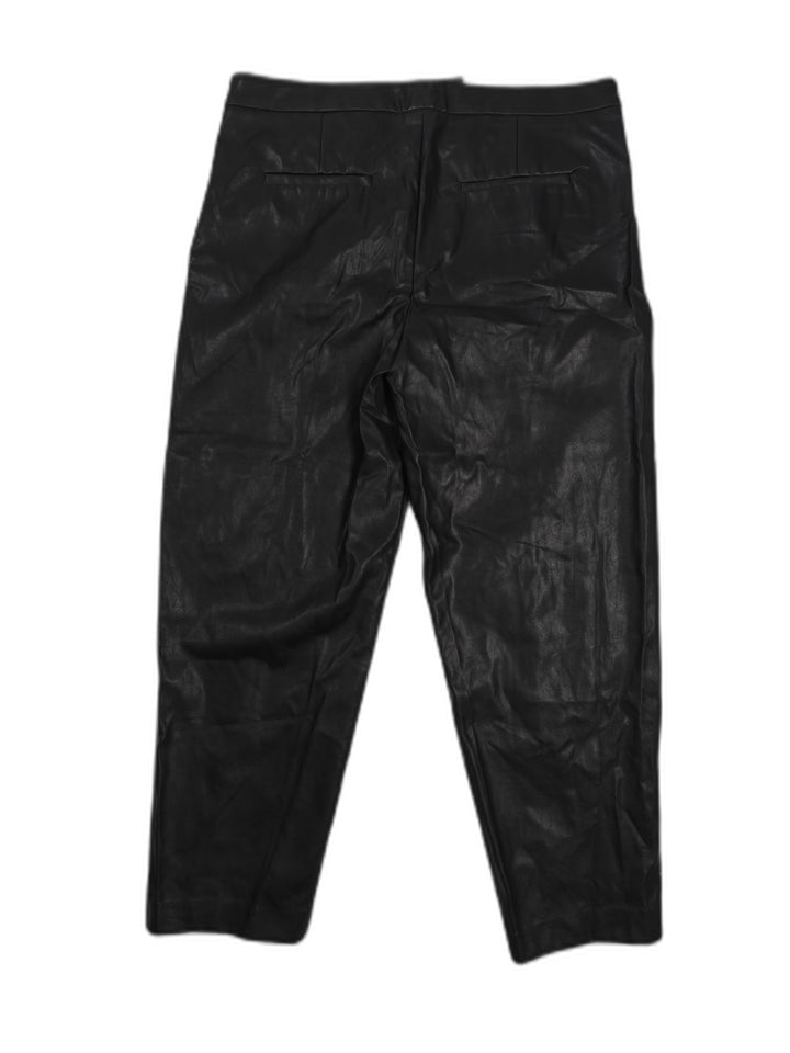 Womens Banana Republic Faux Leather Pants Black Size 14L NWT