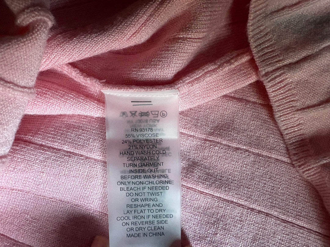 Elie Tahari Pink Midi Rib Knit Dress
