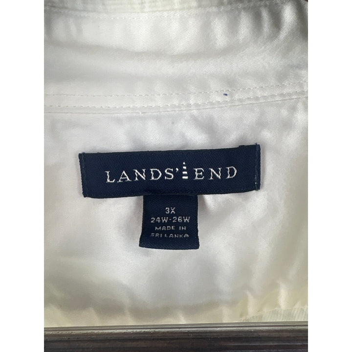 Men’s Land’s End 24-26 W White Corduroy Button Up