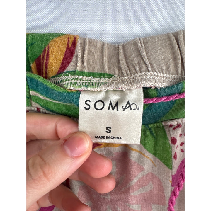 Women’s Soma Small Tan Fruit Patterned Sleep Set