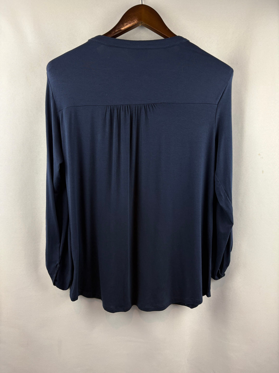 Women’s Style&Co Medium Navy Blue Half Button Blouse