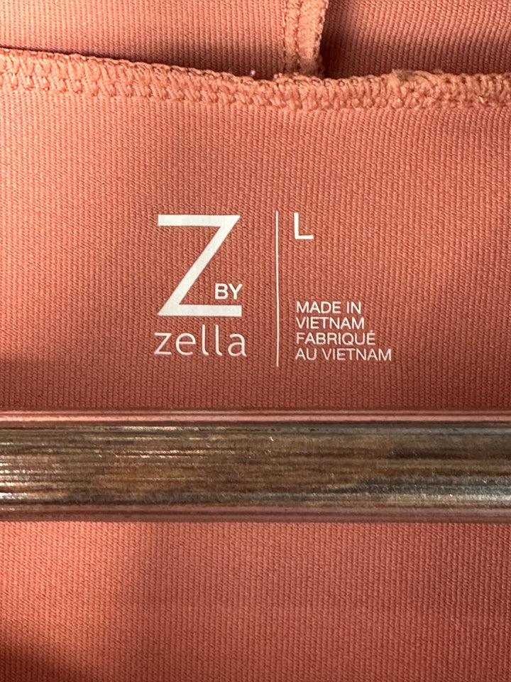 Womens Zella Rust Mesh Yoke Moisture Wicking Performance Hoodie Size L