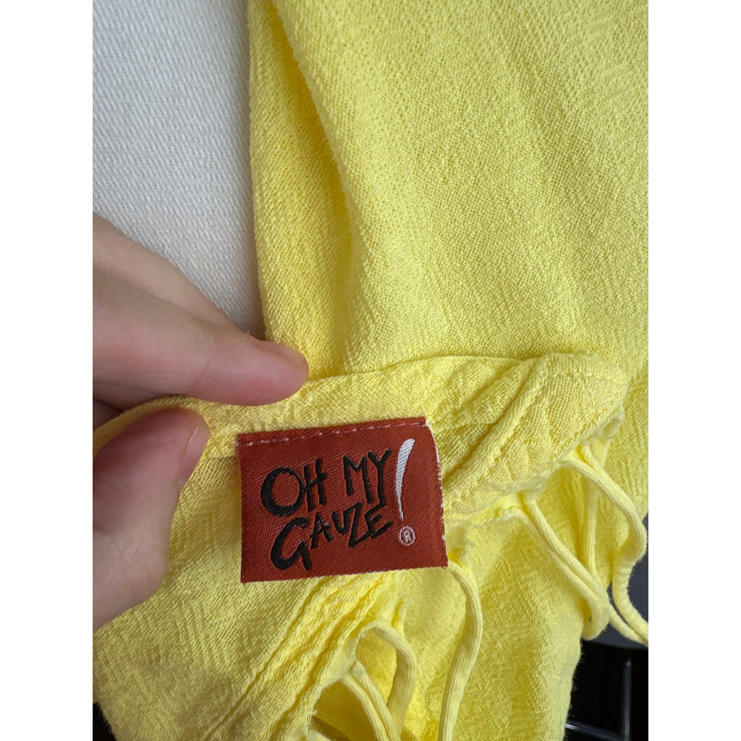Women’s Oh My Gauze! Butter Yellow Fringed Scarf/Shawl