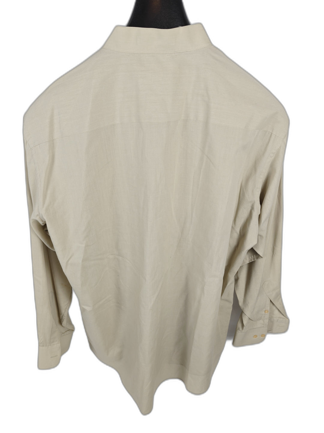 Men’s Diamante Mandarin Collar Dress Shirt Beige Size XL 17 34/35