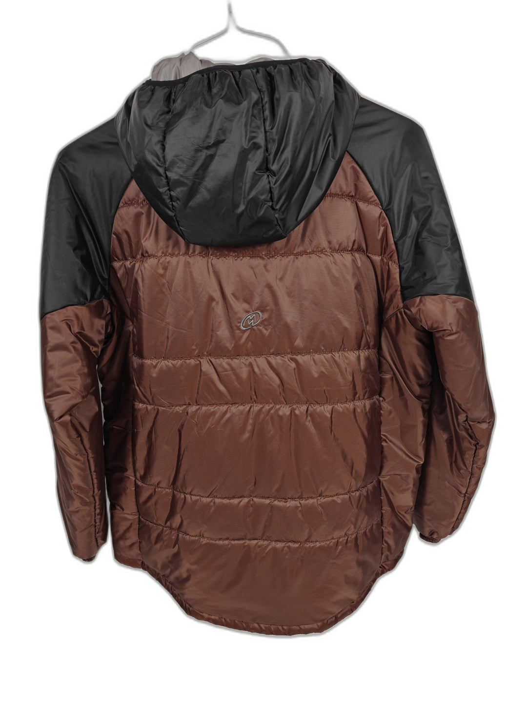 Cloudveil Mens Hooded Insulated Puffer Jacket Brown Black New Large