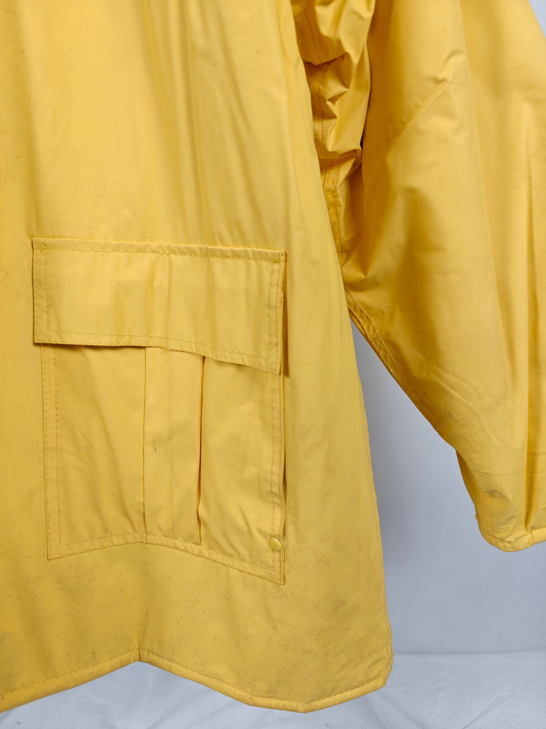 Misty Harbor Mens Yellow Hooded Rain Jacket Waterproof Plaid Lining XL