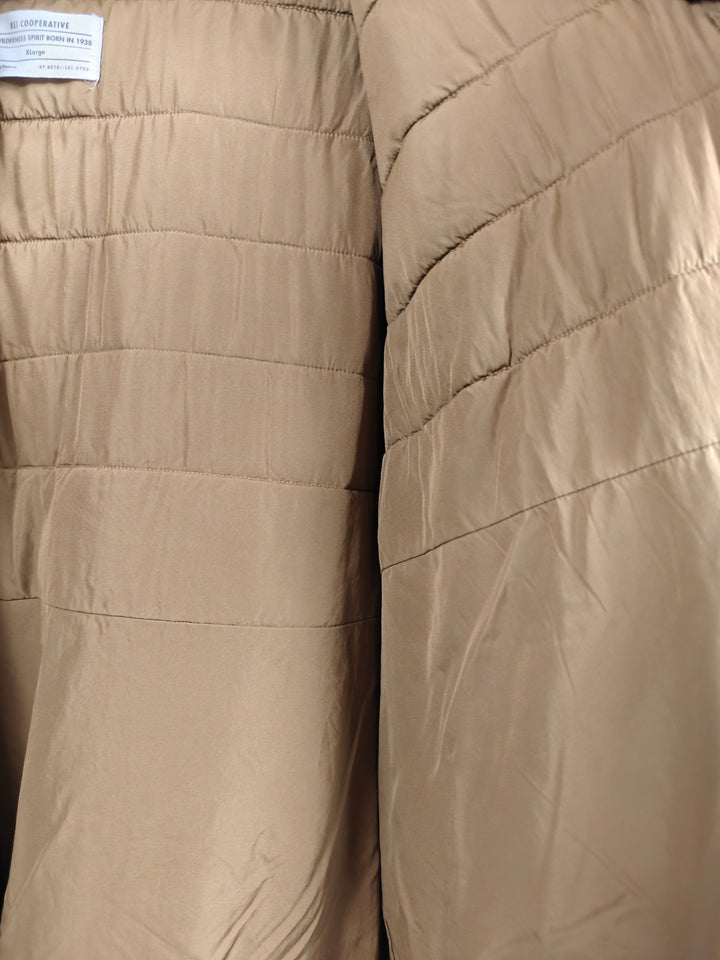 REI Outdoor Hybrid Sherpa Fleece Insulated Puffer Jacket Brown Size XL